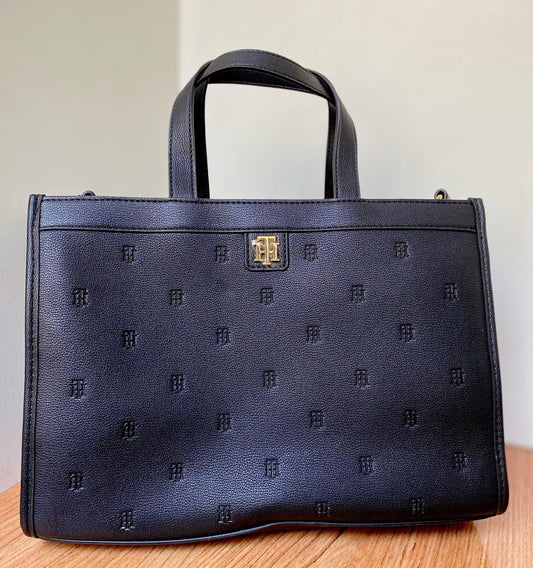 Bolso "Monograma Grabado" TH Negro